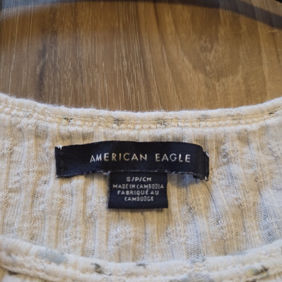 American Eagle Outfitters White Floral Short Sleeve Tee - Picture 3 of 6